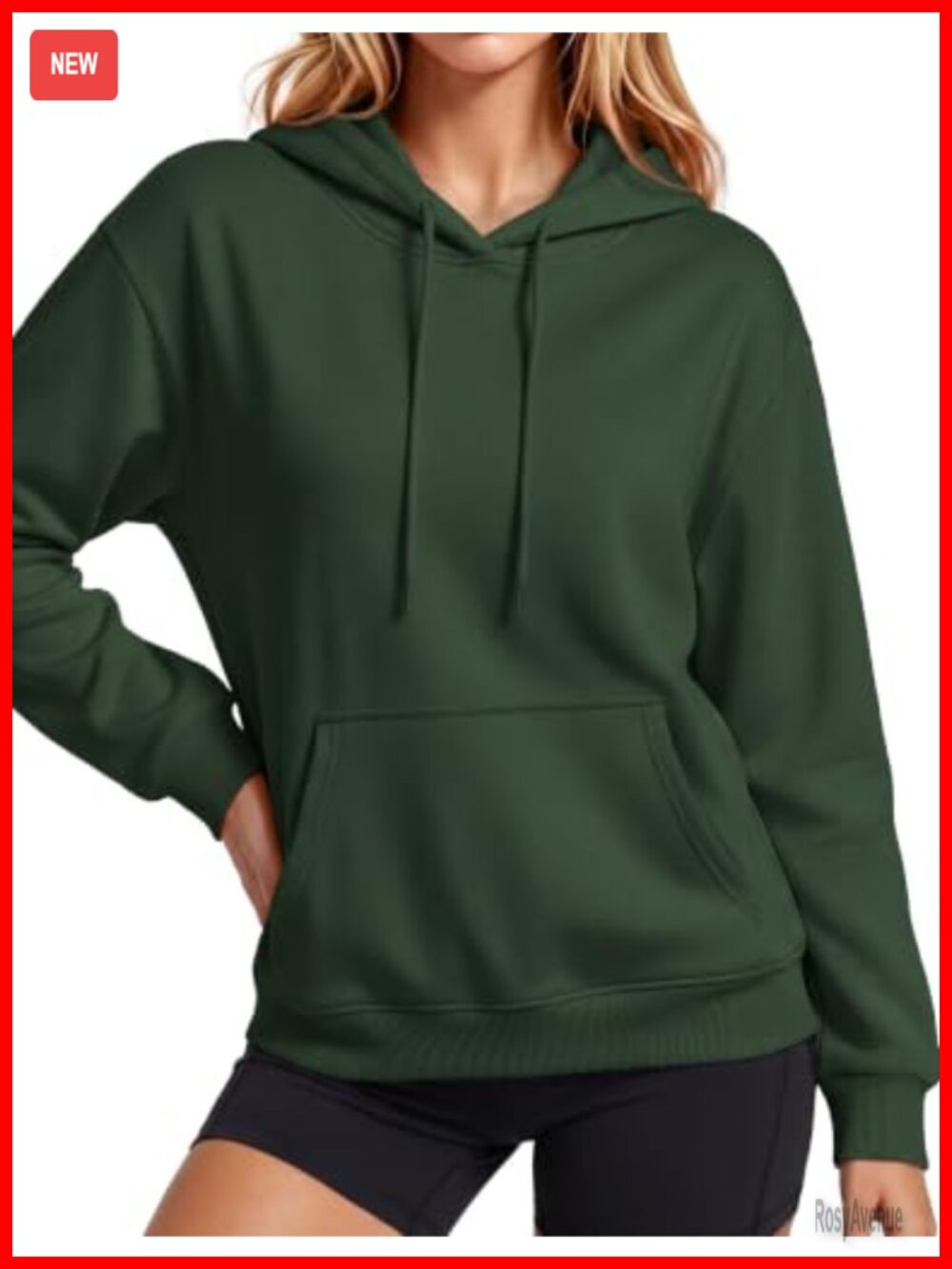 Fleece Lined Pullover Hoodie Kangaroo Pocket Casual Womens Sweatshirt